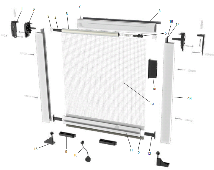 Esquema mosquitera enrollable