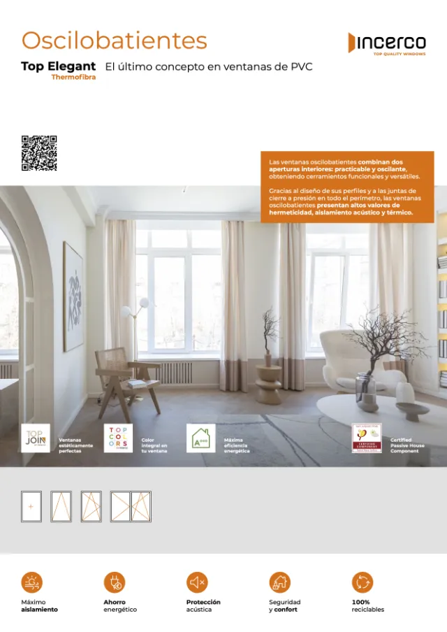 Ventana practicable y oscilobatiente Top Elegant Thermofibra